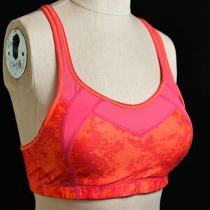 NWOT - Moving Comfort Sports Bra - Adjustable Straps - Pink and Orange - Size M